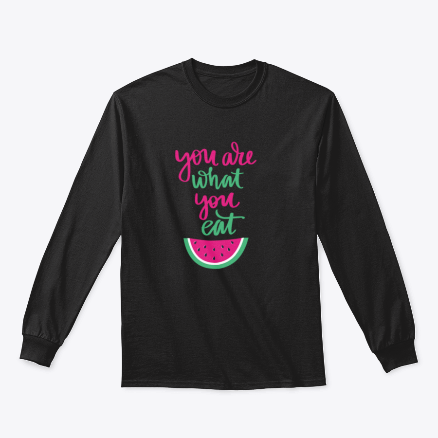 A stylish sweatshirt featuring the motivational quote 'You Are What You Eat', made from a comfortable cotton/polyester blend.