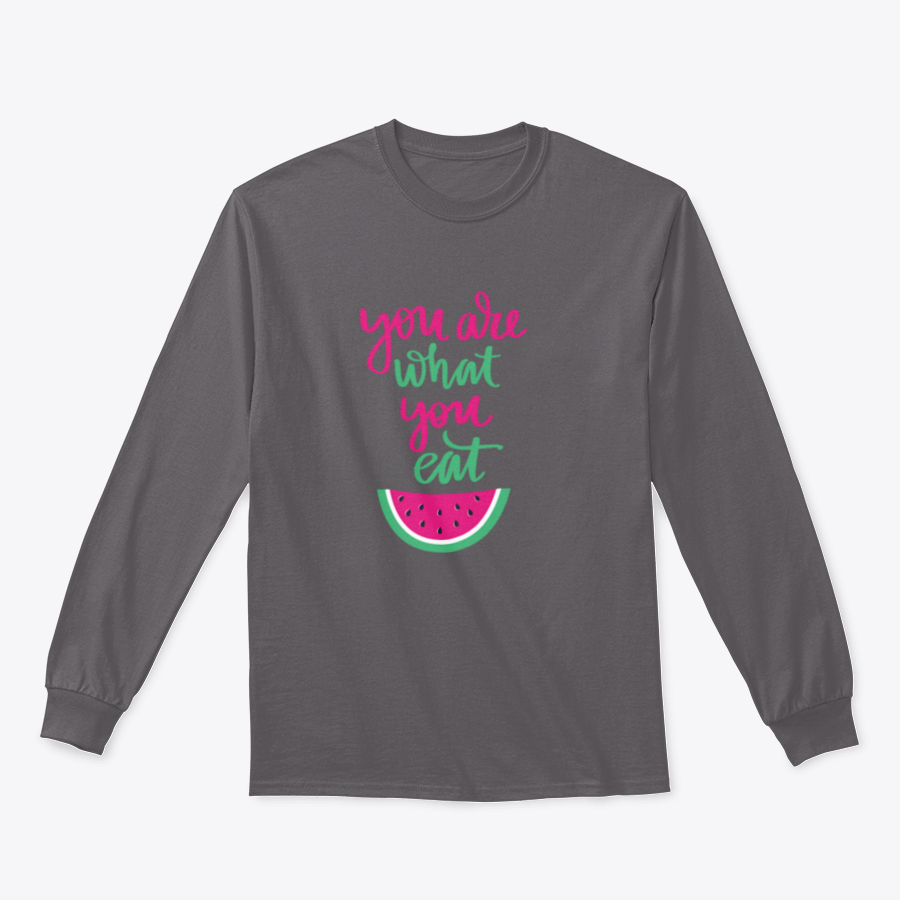A stylish sweatshirt featuring the motivational quote 'You Are What You Eat', made from a comfortable cotton/polyester blend.