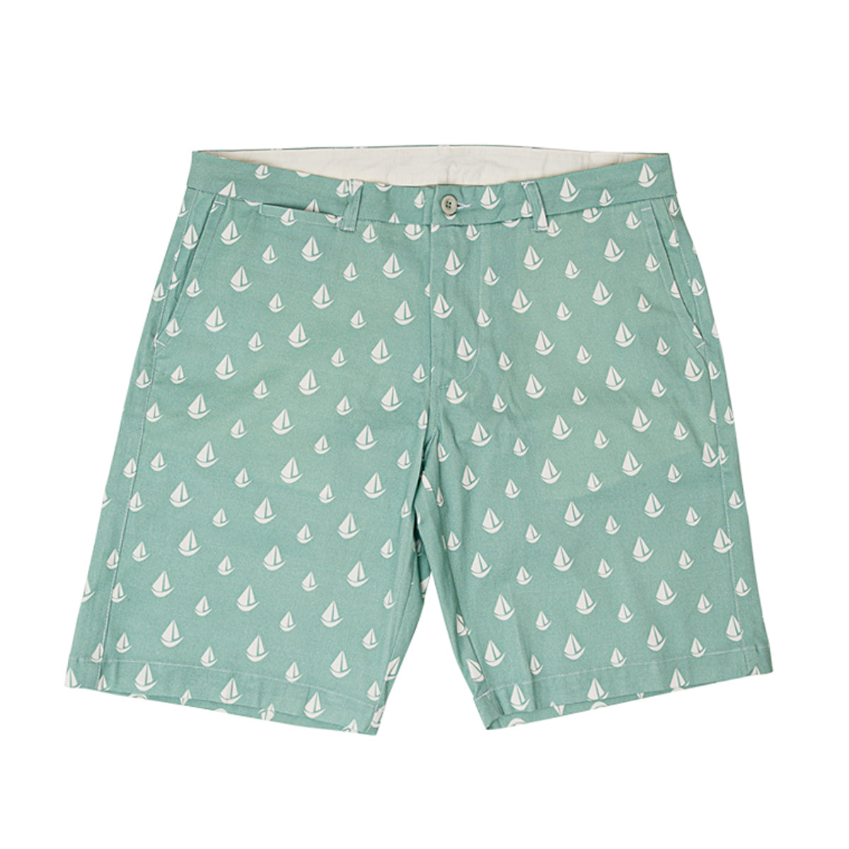 Anemoss Marine Collection Sailboat Herren Shorts in blaugrünem Segelbootmuster, ideal für den Sommer.