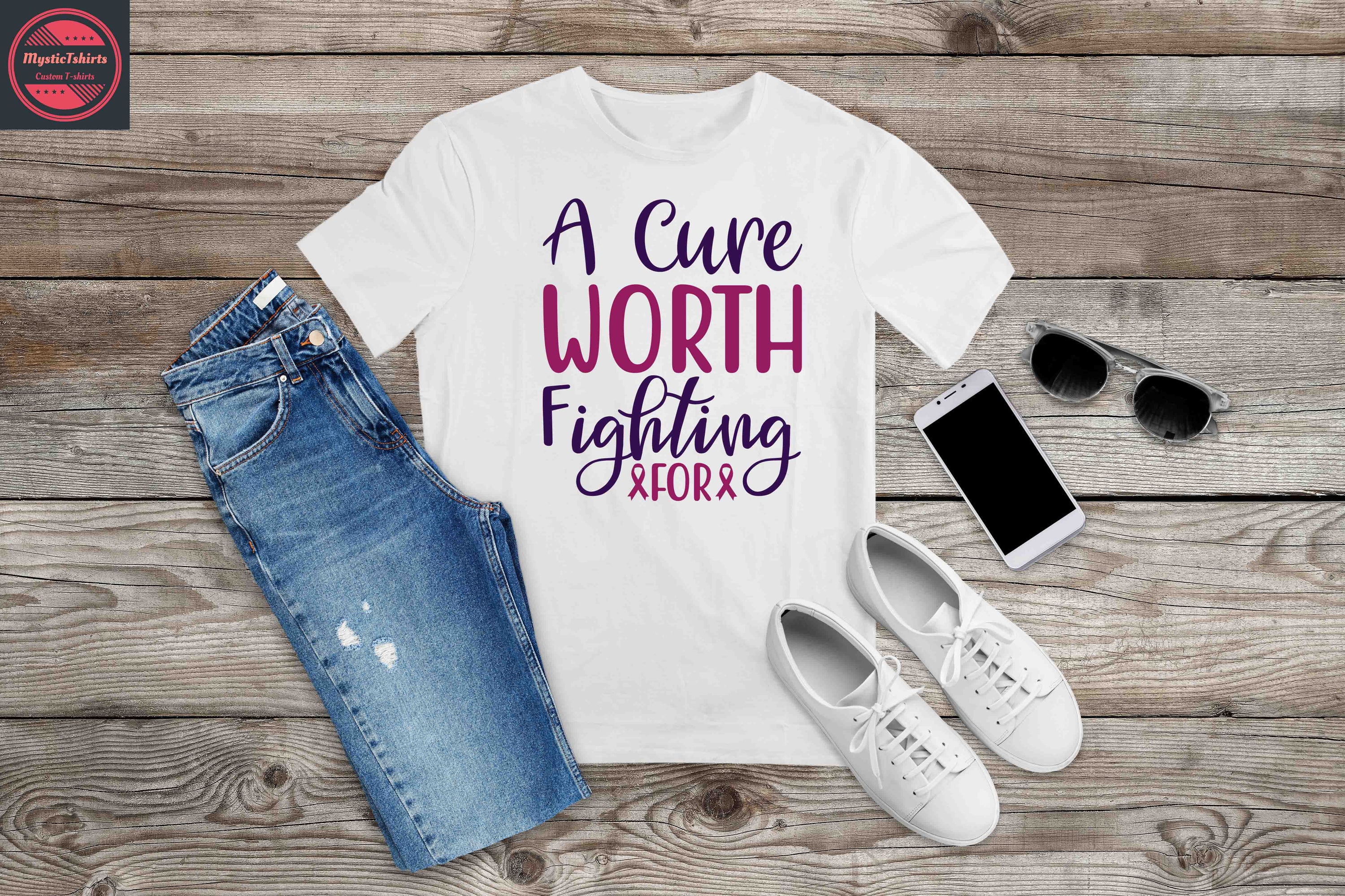 Custom Cancer Awareness shirt featuring vibrant design and high-quality fabric, perfect for showing support.