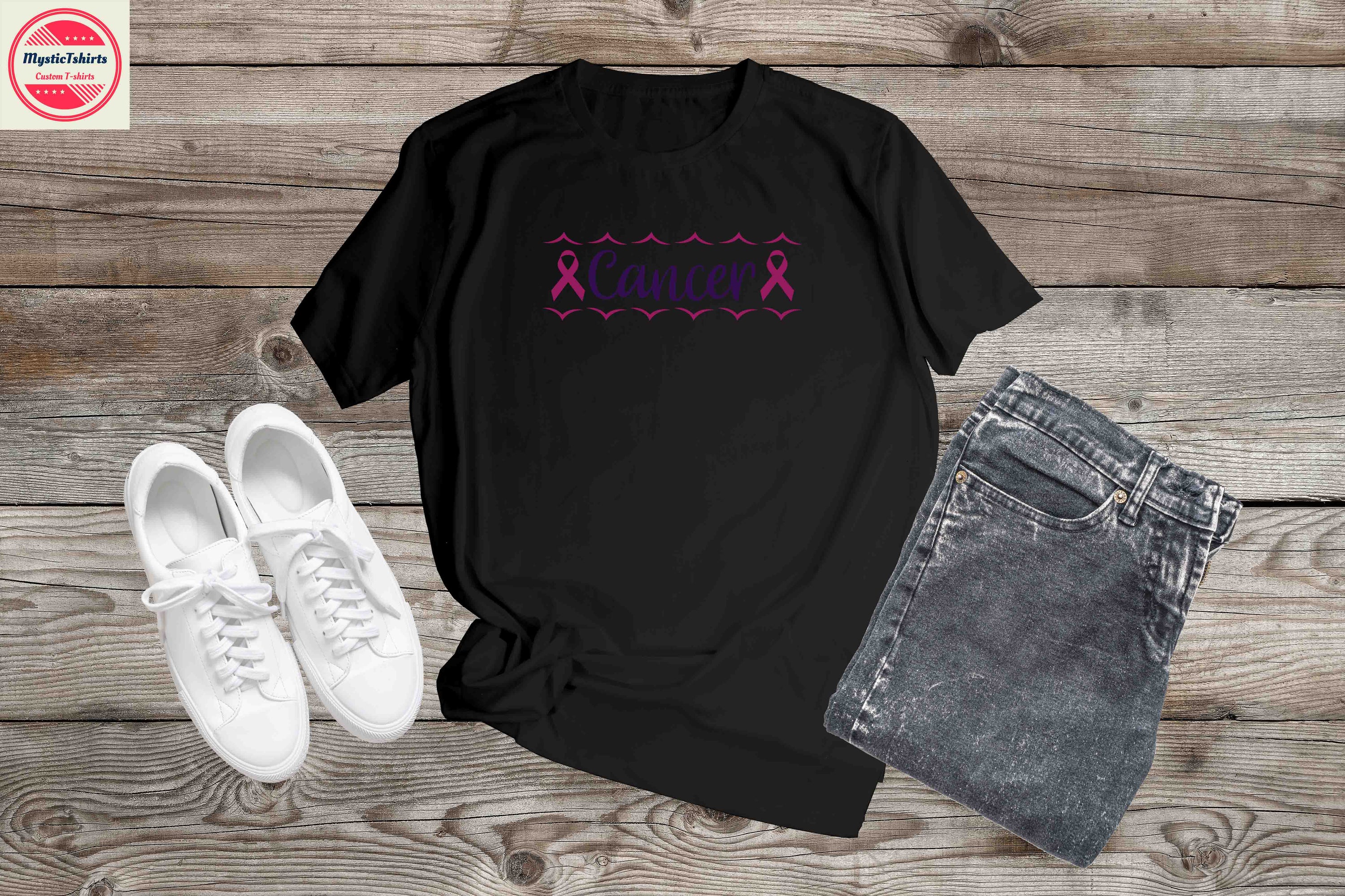 A personalized Cancer Awareness Custom Made Shirt featuring vibrant colors and custom text, showcasing support for cancer awareness.