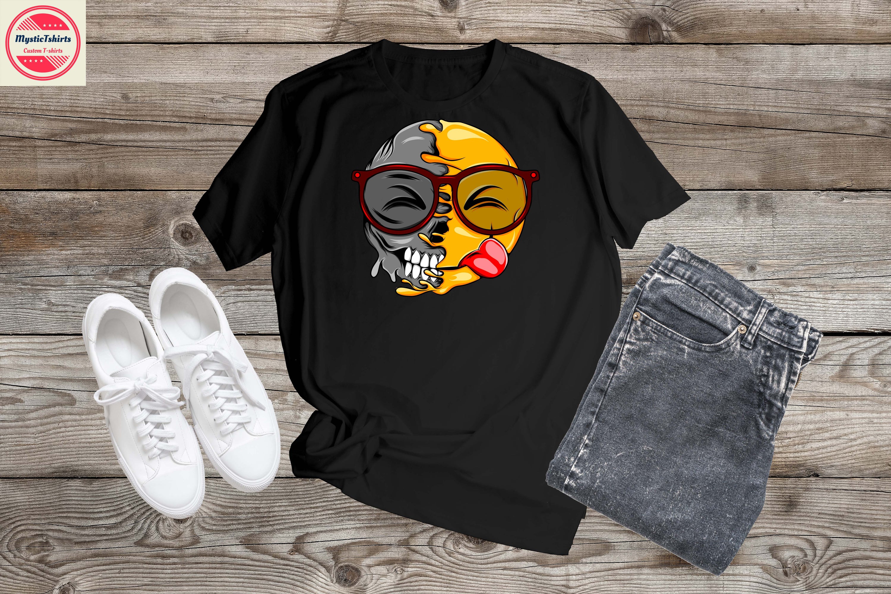 A vibrant CRAZY FACE personalized T-Shirt featuring custom text, showcasing high-quality fabric and eco-friendly printing.