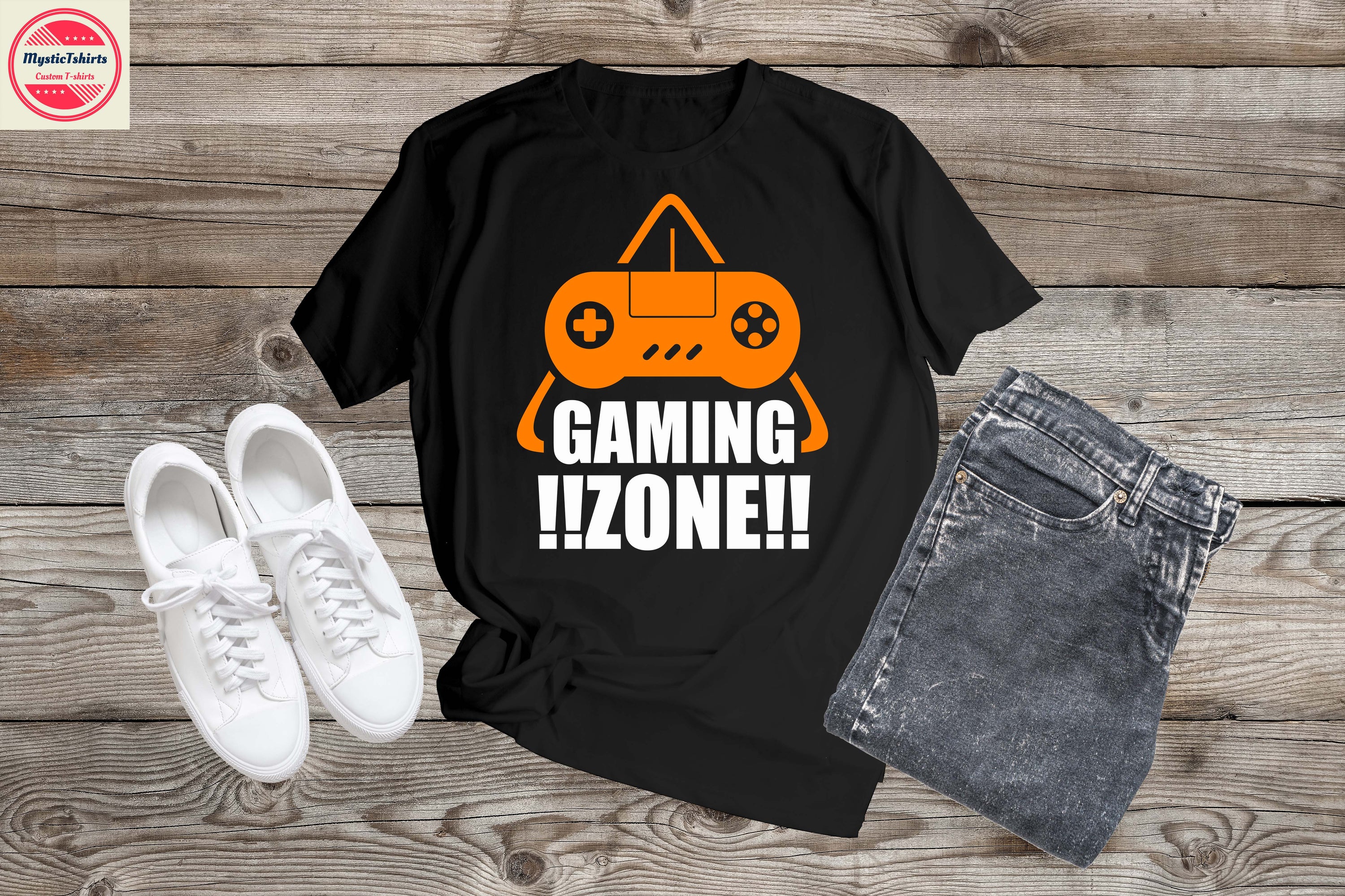 Custom made 174. GAMING ZONE T-shirt featuring vibrant colors and personalized design, perfect for gaming enthusiasts.