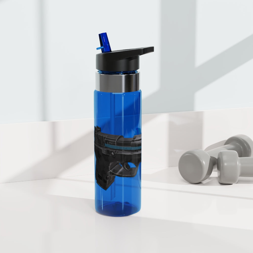 22 Calibur Kensington Tritan™ Sport Bottle in vibrant colors with a carabiner hook, showcasing its durable design and spill-resistant lid.