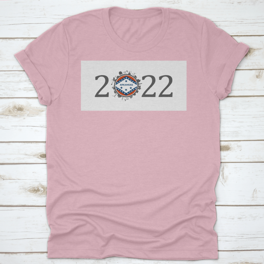 2022 Year Number T-shirt featuring industrial environment icons around the zero digit, made from 100% cotton.