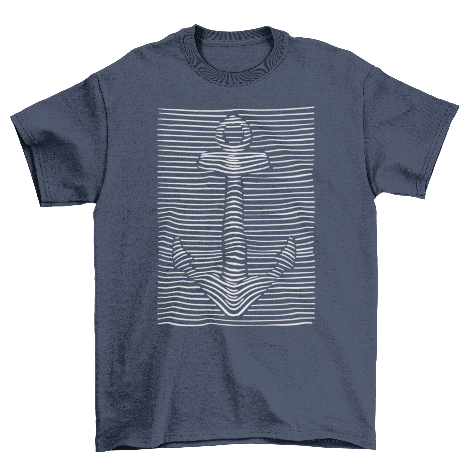 3D Trendy Anchor Modern T-shirt featuring a black and white optical illusion design with a prominent anchor graphic.