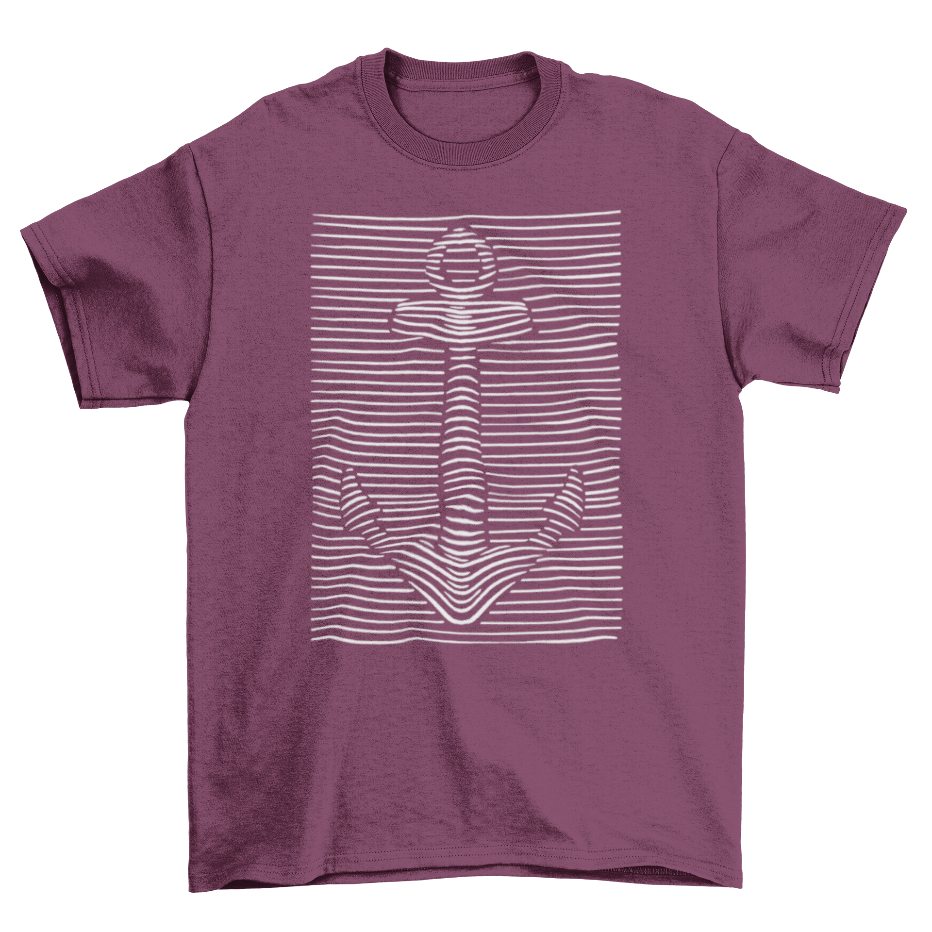 3D Trendy Anchor Modern T-shirt featuring a black and white optical illusion design with a prominent anchor graphic.