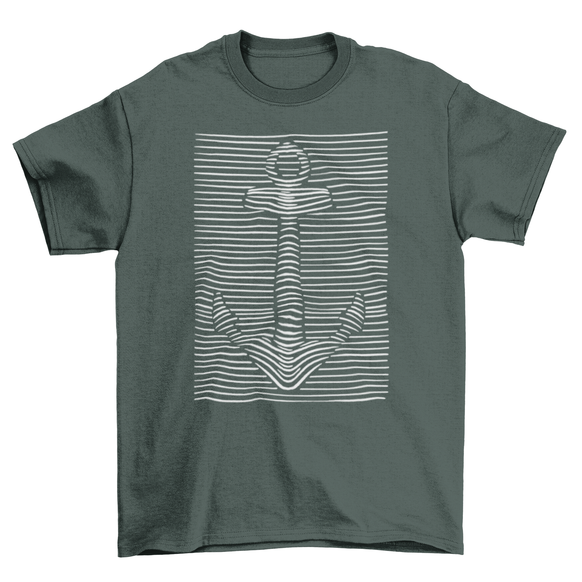 3D Trendy Anchor Modern T-shirt featuring a black and white optical illusion design with a prominent anchor graphic.