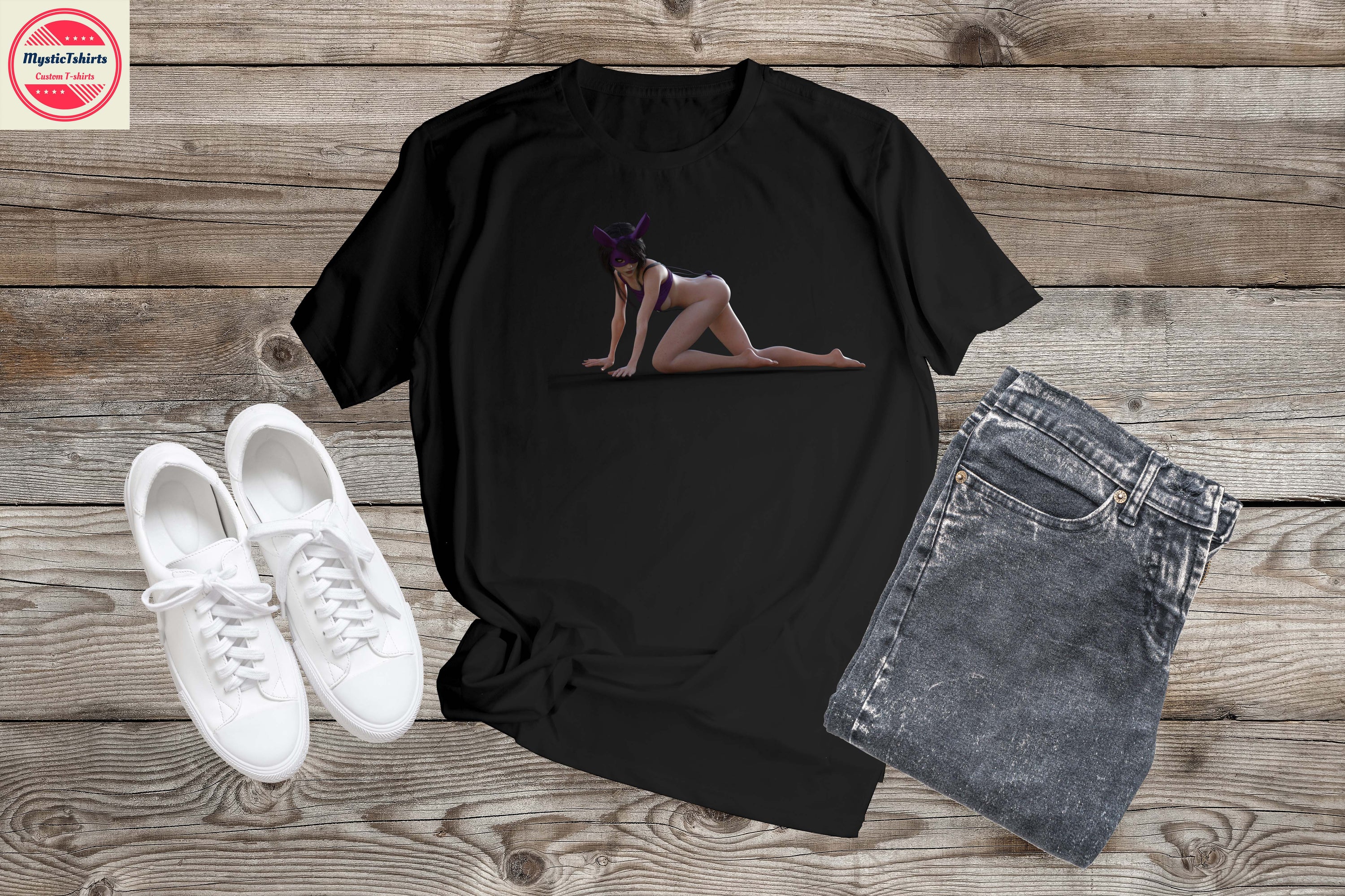 Custom made SEXY LADY T-shirt with personalized text, showcasing high-quality fabric and vibrant print.