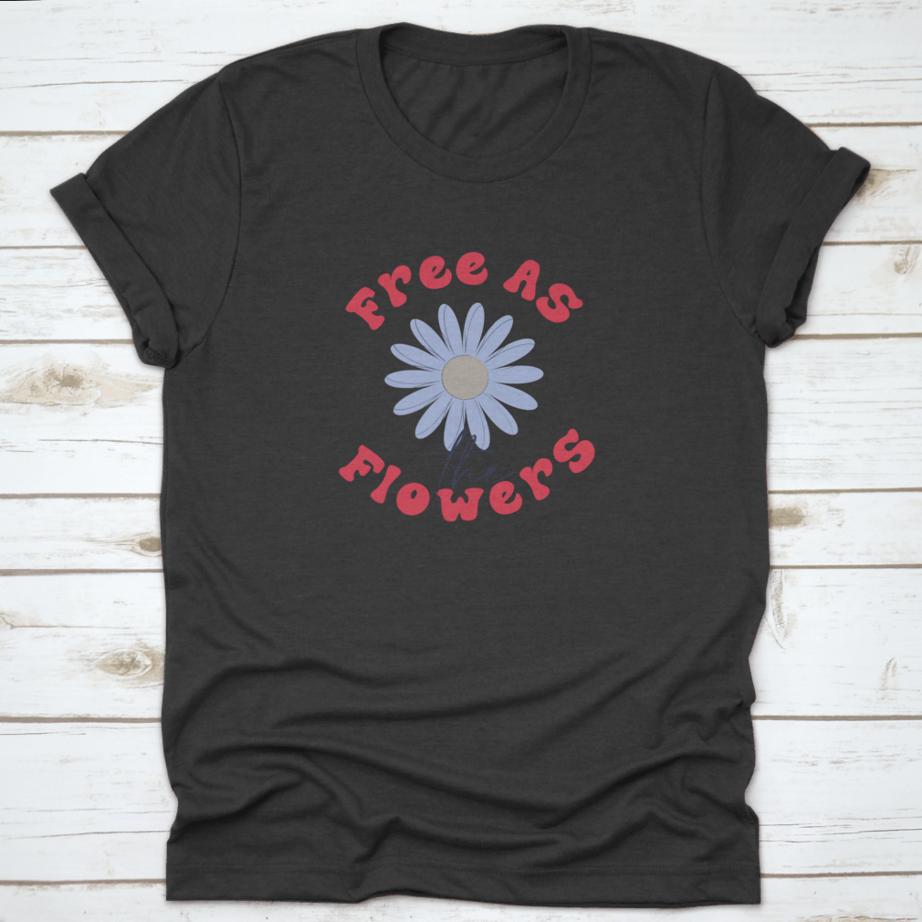 A stylish 70's retro t-shirt featuring a groovy slogan and a hand-drawn daisy graphic, perfect for hipster fashion enthusiasts.