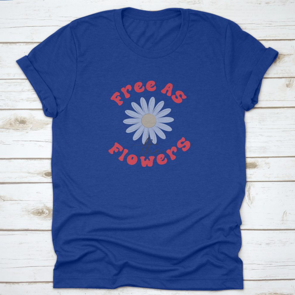 A stylish 70's retro t-shirt featuring a groovy slogan and a hand-drawn daisy graphic, perfect for hipster fashion enthusiasts.