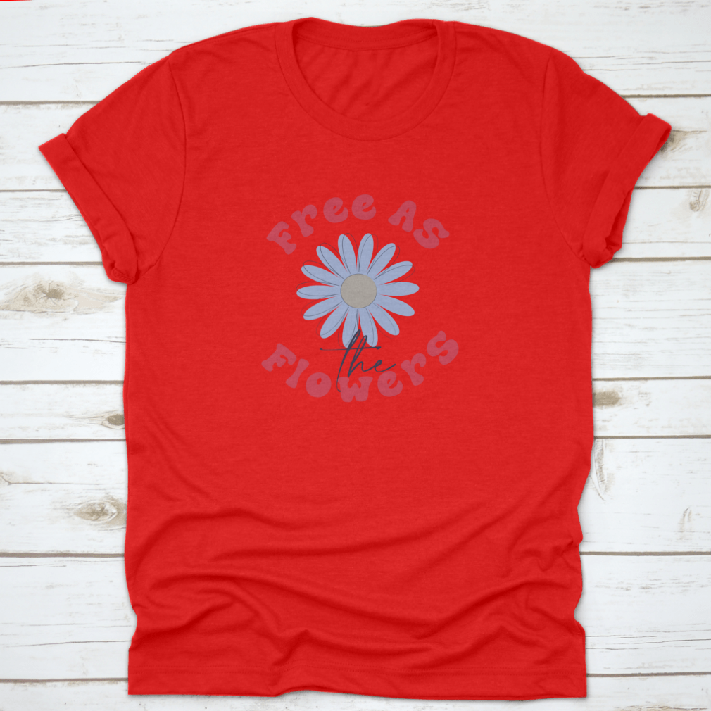A stylish 70's retro t-shirt featuring a groovy slogan and a hand-drawn daisy graphic, perfect for hipster fashion enthusiasts.