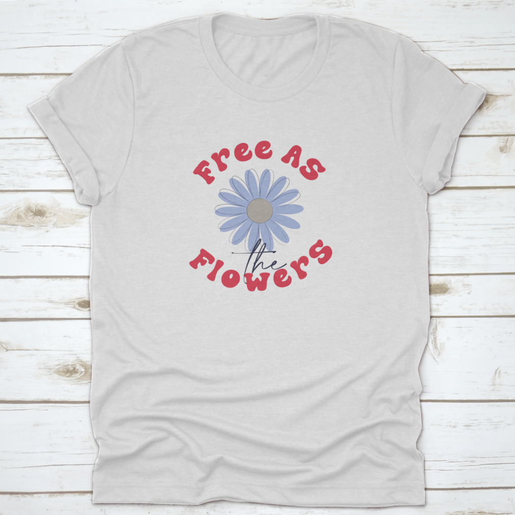 A stylish 70's retro t-shirt featuring a groovy slogan and a hand-drawn daisy graphic, perfect for hipster fashion enthusiasts.