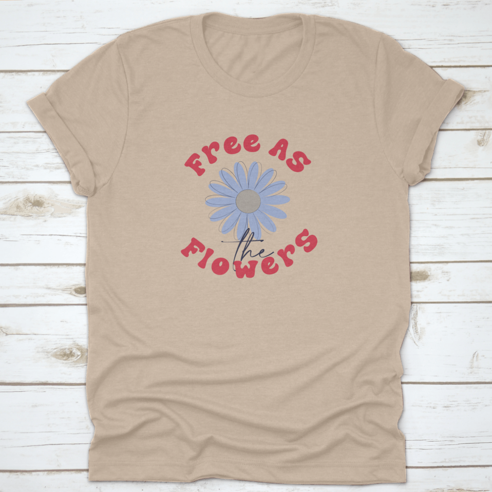 A stylish 70's retro t-shirt featuring a groovy slogan and a hand-drawn daisy graphic, perfect for hipster fashion enthusiasts.