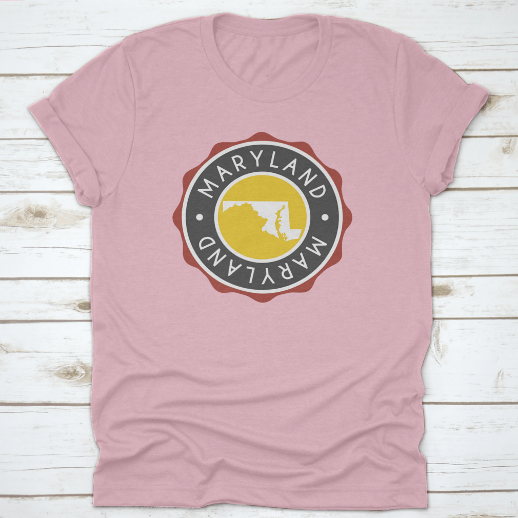 A Vintage National Seal Stamp Design T-shirt featuring the state map, made from 100% cotton with a classic fit.