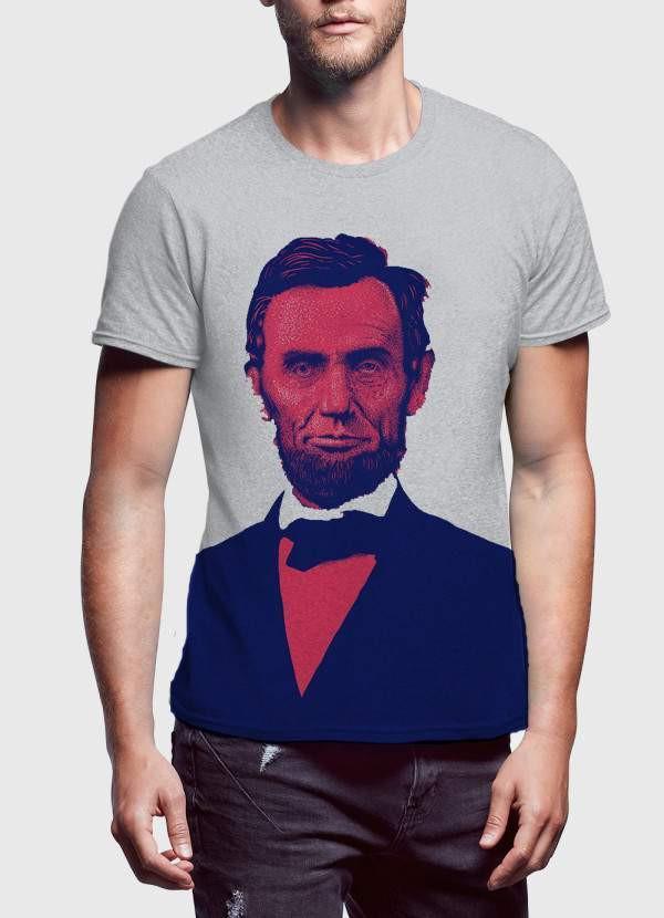 Abraham Lincoln Portrait T-Shirt featuring a detailed print of Lincoln's face on a soft cotton fabric, available in multiple colors.