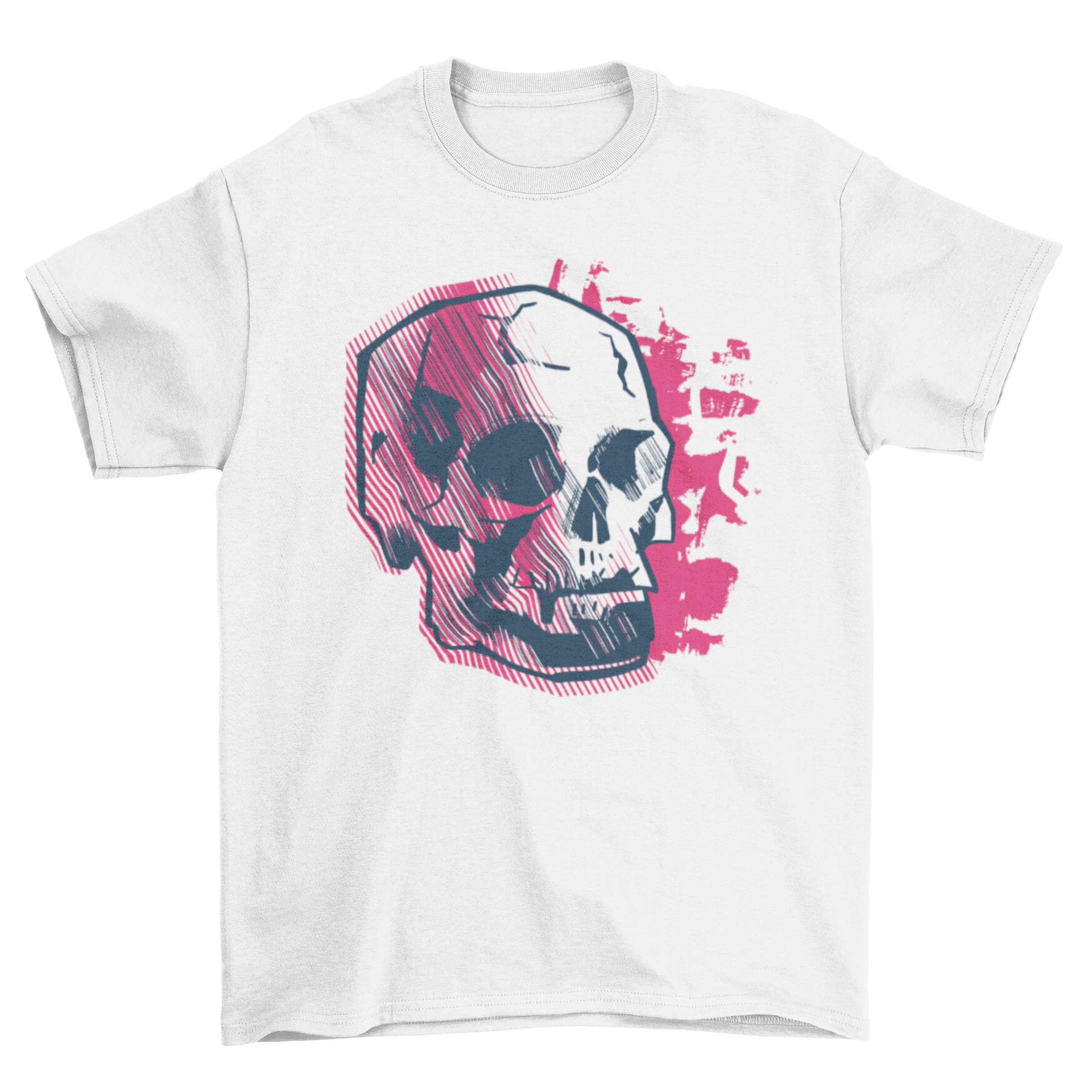 Abstract skull t-shirt featuring a unique artistic skull illustration on a soft cotton fabric.