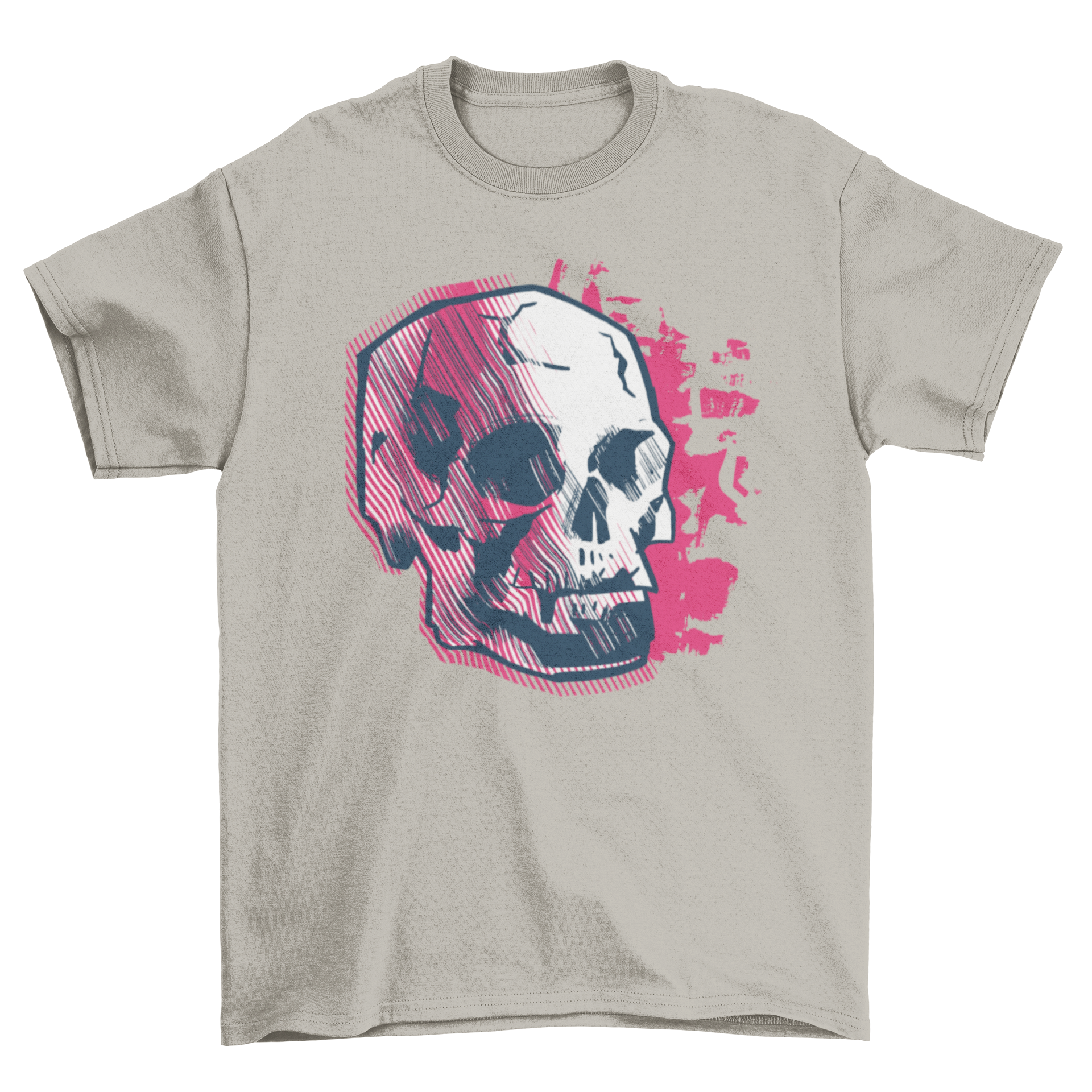 Abstract skull t-shirt featuring a unique artistic skull illustration on a soft cotton fabric.