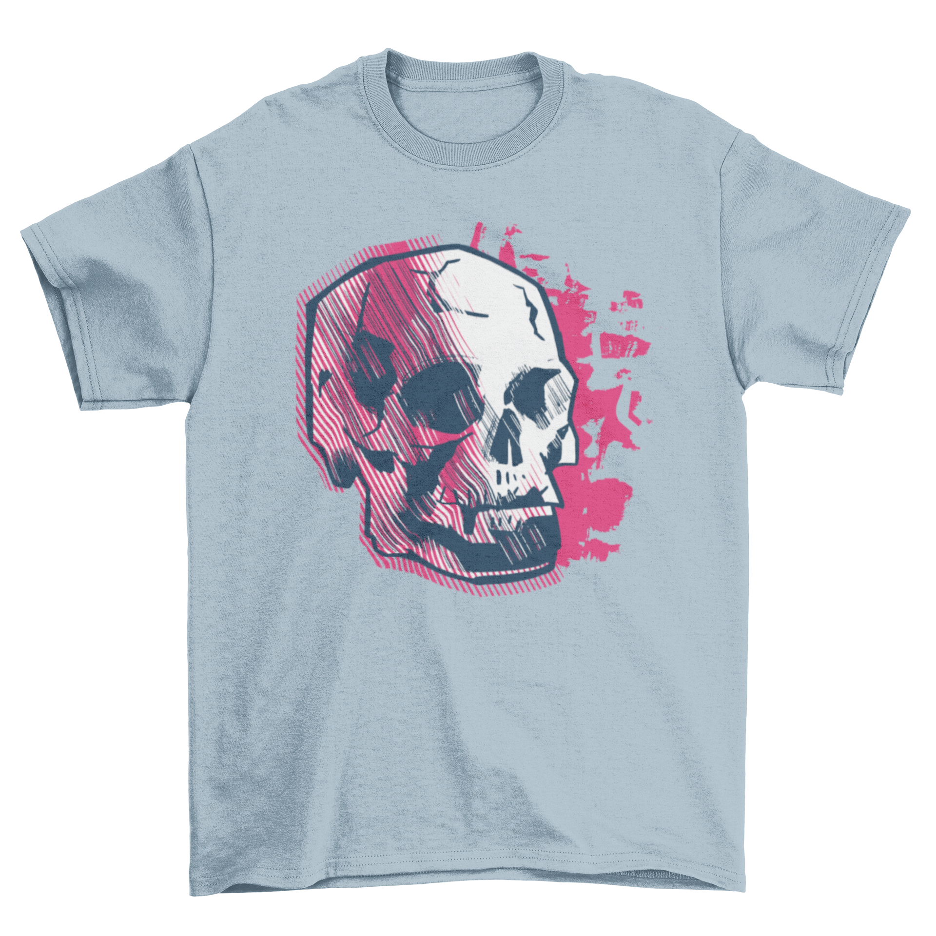 Abstract skull t-shirt featuring a unique artistic skull illustration on a soft cotton fabric.