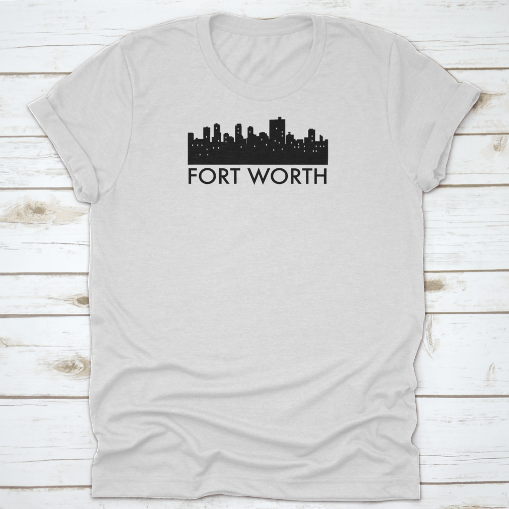 Vector illustration of the Abstract Skyline of Fort Worth, featuring various iconic landmarks in a stylish design.