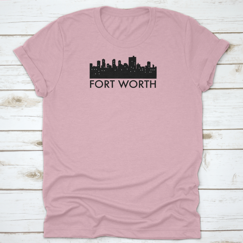 Vector illustration of the Abstract Skyline of Fort Worth, featuring various iconic landmarks in a stylish design.