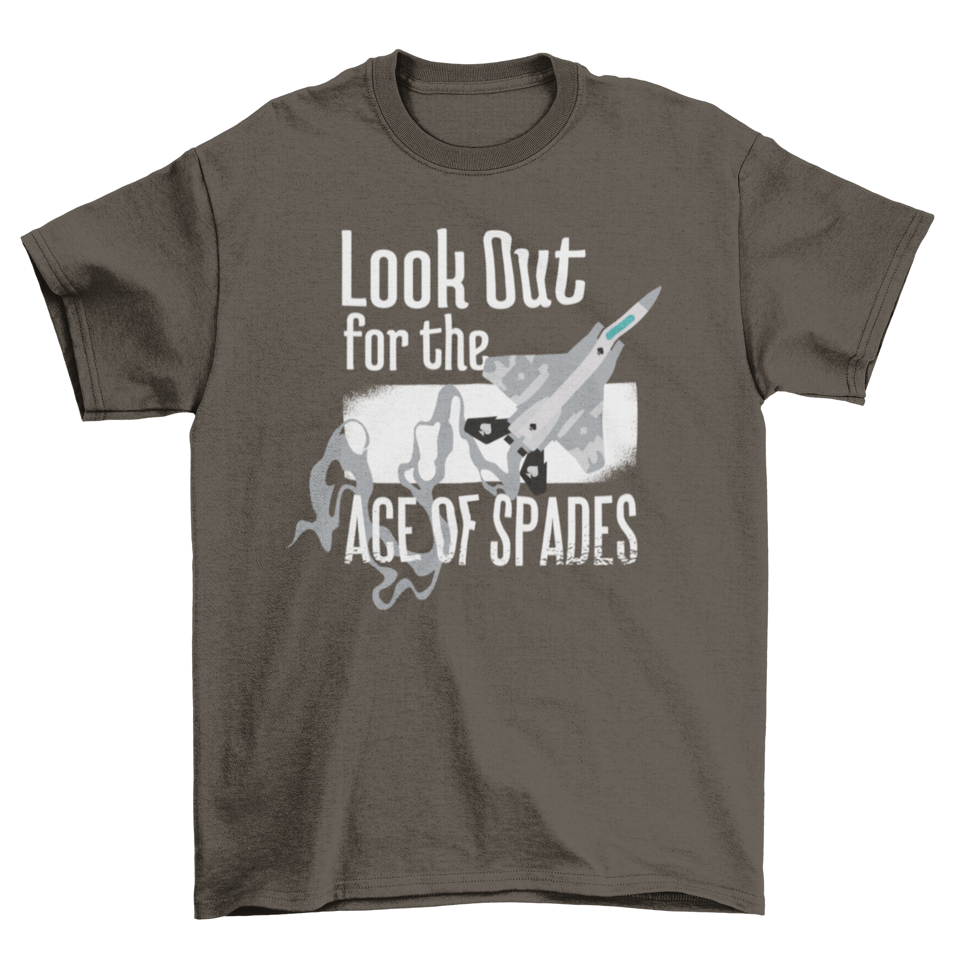 Ace of Spades Aviator Quote T-shirt featuring a jet fighter design and motivational quote.