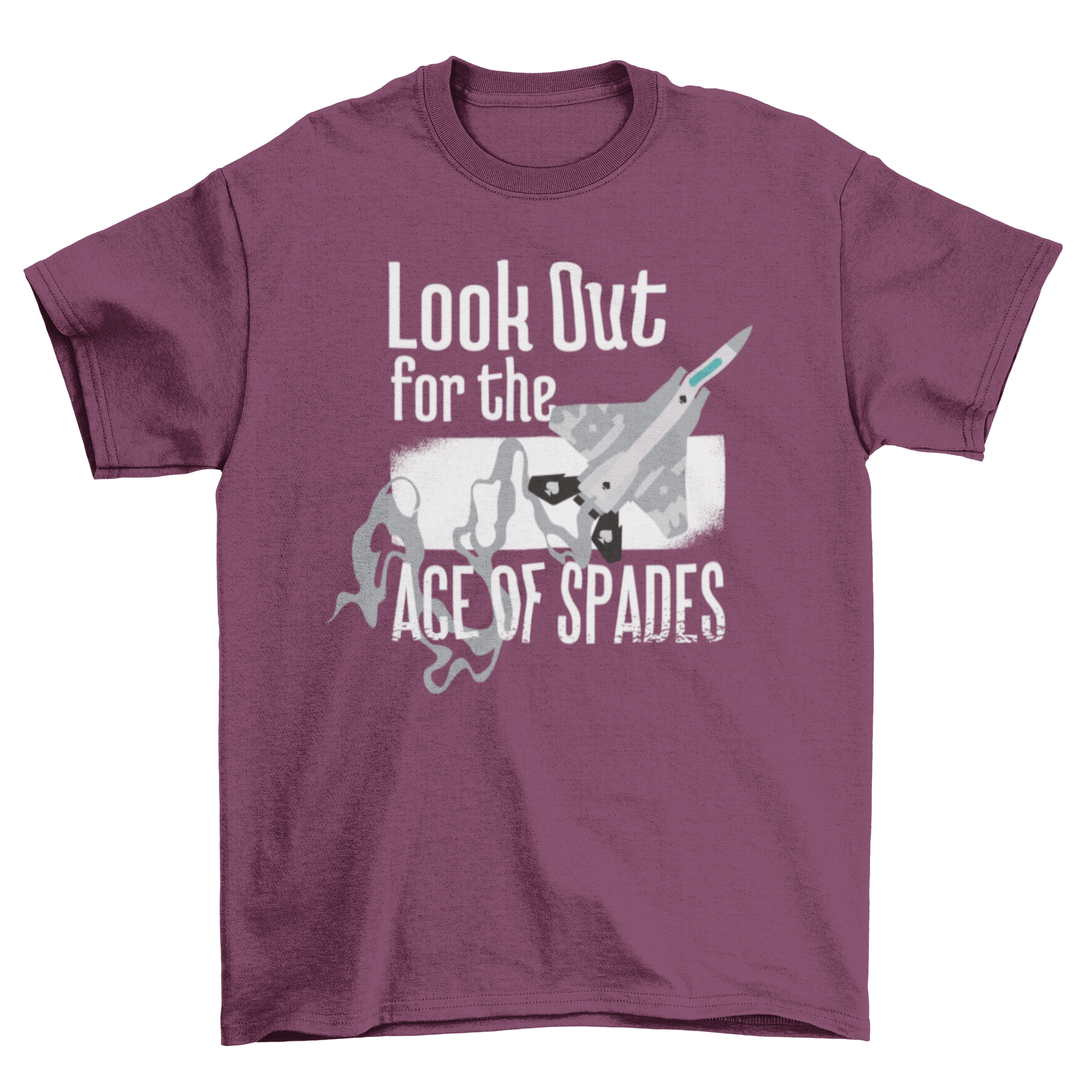 Ace of Spades Aviator Quote T-shirt featuring a jet fighter design and motivational quote.