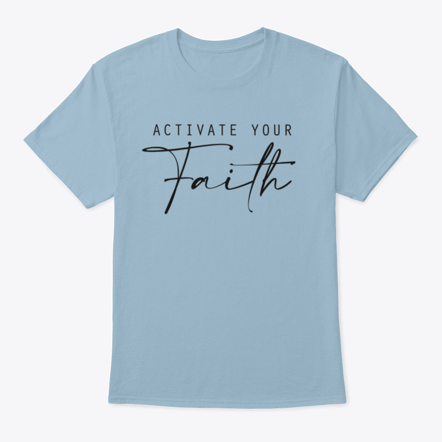 A stylish typography print featuring the quote 'Activate Your Faith' designed for Christian believers, showcasing a modern and inspirational aesthetic.