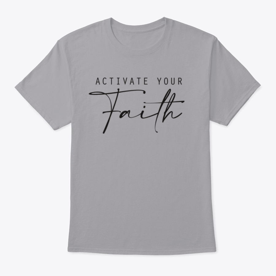 A stylish typography print featuring the quote 'Activate Your Faith' designed for Christian believers, showcasing a modern and inspirational aesthetic.