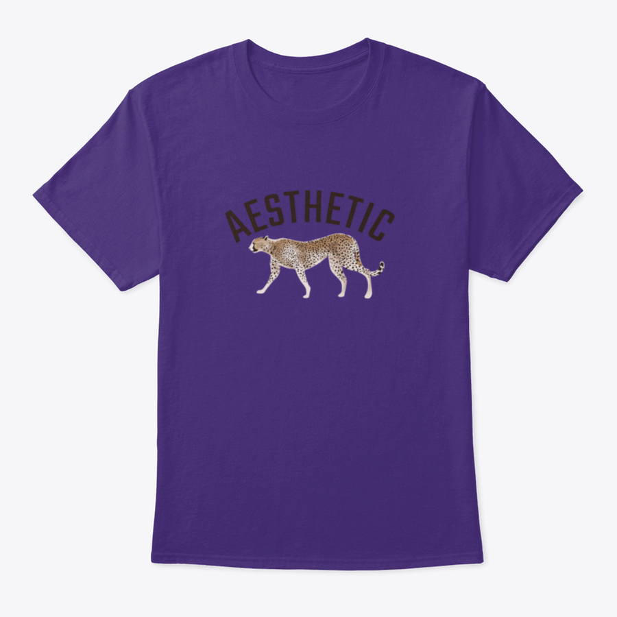 Aesthetic T-Shirt featuring a cheetah illustration, showcasing a stylish design on a comfortable cotton fabric.