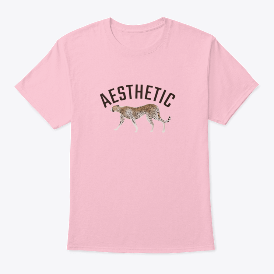 Aesthetic T-Shirt featuring a cheetah illustration, showcasing a stylish design on a comfortable cotton fabric.