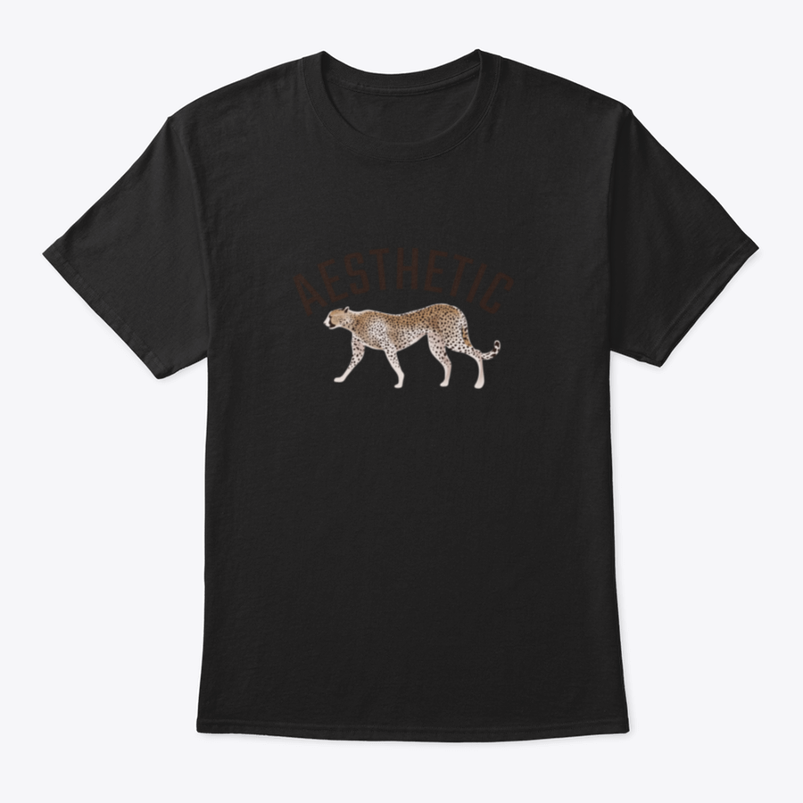 Aesthetic T-Shirt featuring a cheetah illustration, showcasing a stylish design on a comfortable cotton fabric.