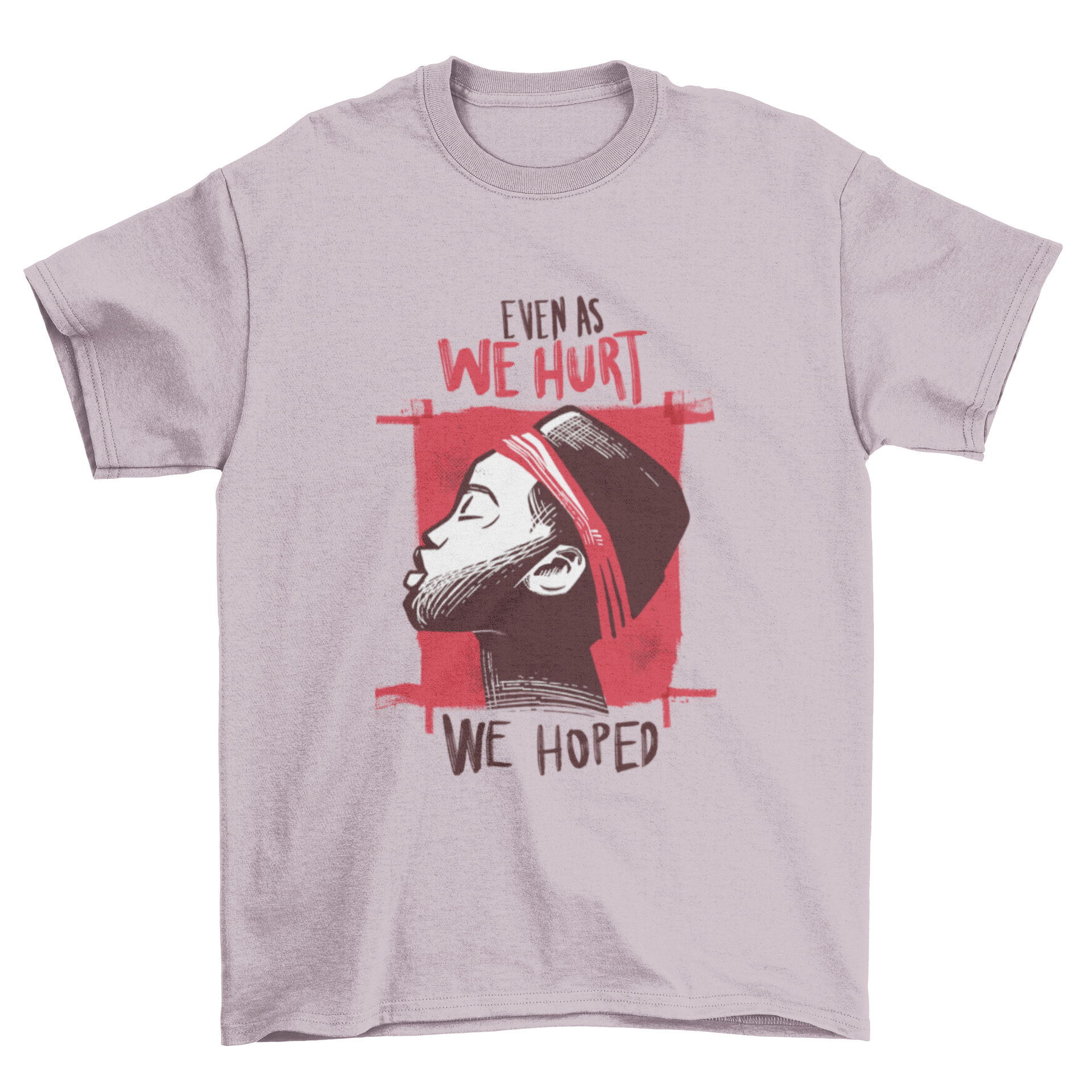 African woman quote t-shirt featuring the quote 'Even as we hurt we hoped' with a vibrant design.