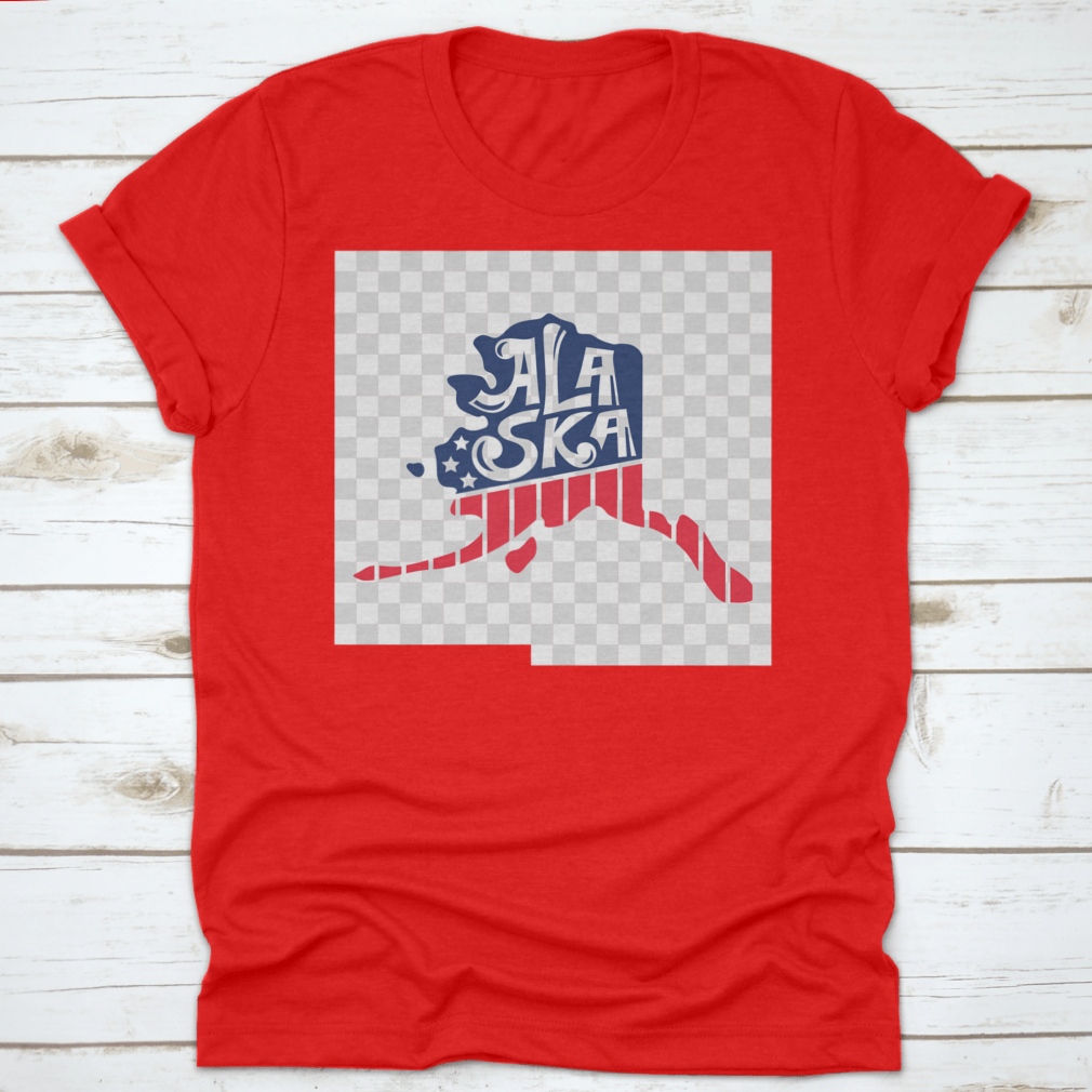 Hand-drawn Alaska USA map design with states, perfect for cutting projects, showcasing intricate details and lettering.