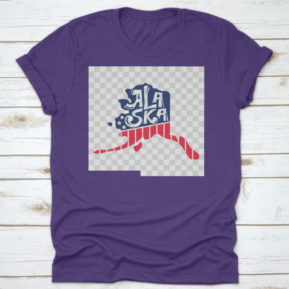 Hand-drawn Alaska USA map design with states, perfect for cutting projects, showcasing intricate details and lettering.