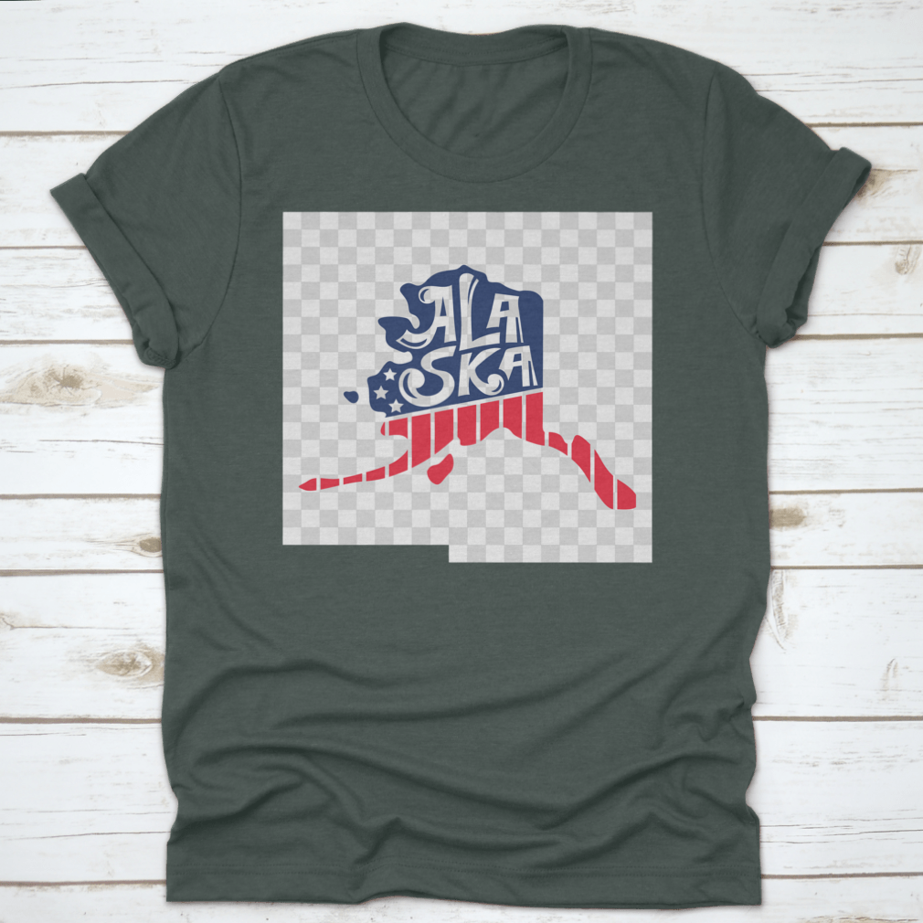 Hand-drawn Alaska USA map design with states, perfect for cutting projects, showcasing intricate details and lettering.