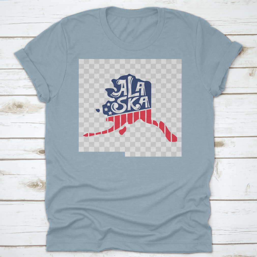 Hand-drawn Alaska USA map design with states, perfect for cutting projects, showcasing intricate details and lettering.