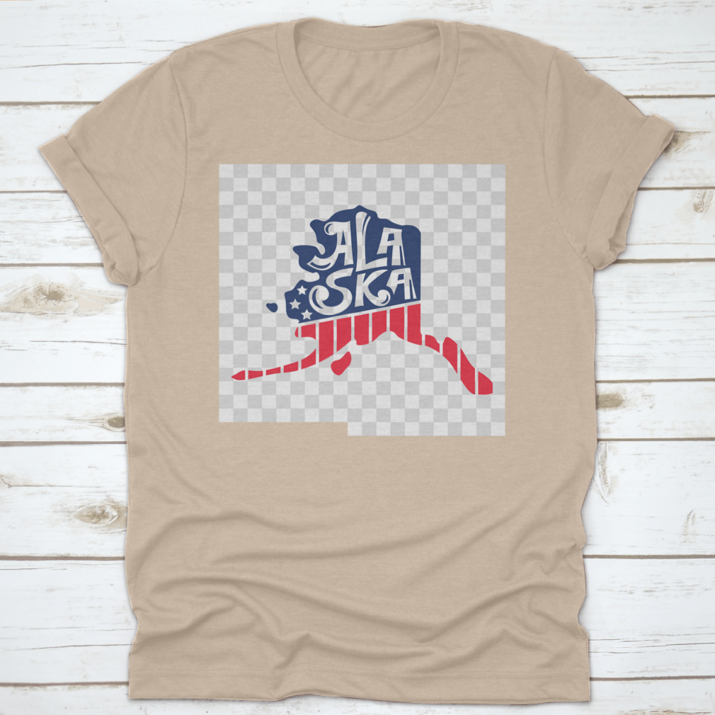 Hand-drawn Alaska USA map design with states, perfect for cutting projects, showcasing intricate details and lettering.