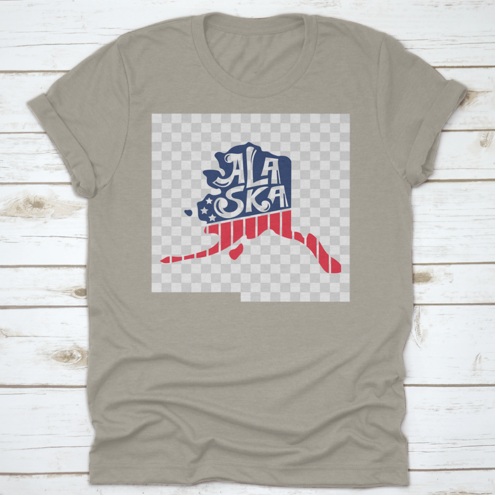 Hand-drawn Alaska USA map design with states, perfect for cutting projects, showcasing intricate details and lettering.