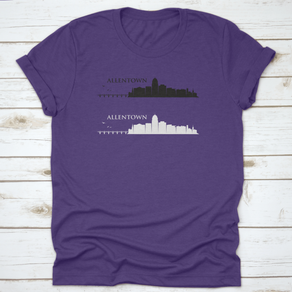 Allentown Skyline t-shirt featuring a vibrant skyline design, made from 100% cotton for comfort and style.
