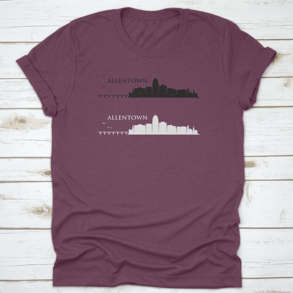 Allentown Skyline t-shirt featuring a vibrant skyline design, made from 100% cotton for comfort and style.