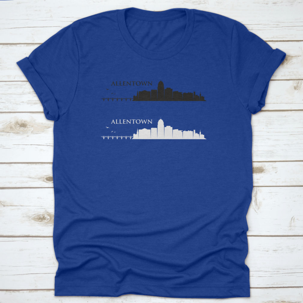 Allentown Skyline t-shirt featuring a vibrant skyline design, made from 100% cotton for comfort and style.