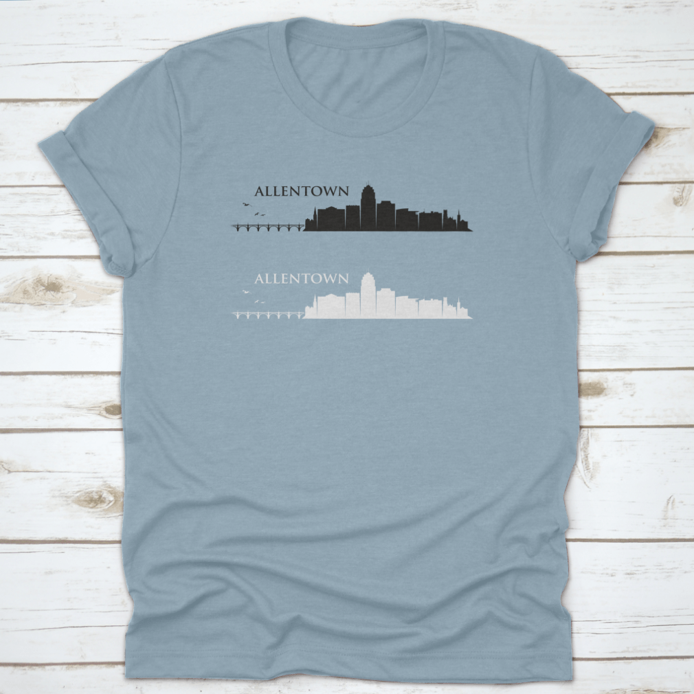 Allentown Skyline t-shirt featuring a vibrant skyline design, made from 100% cotton for comfort and style.