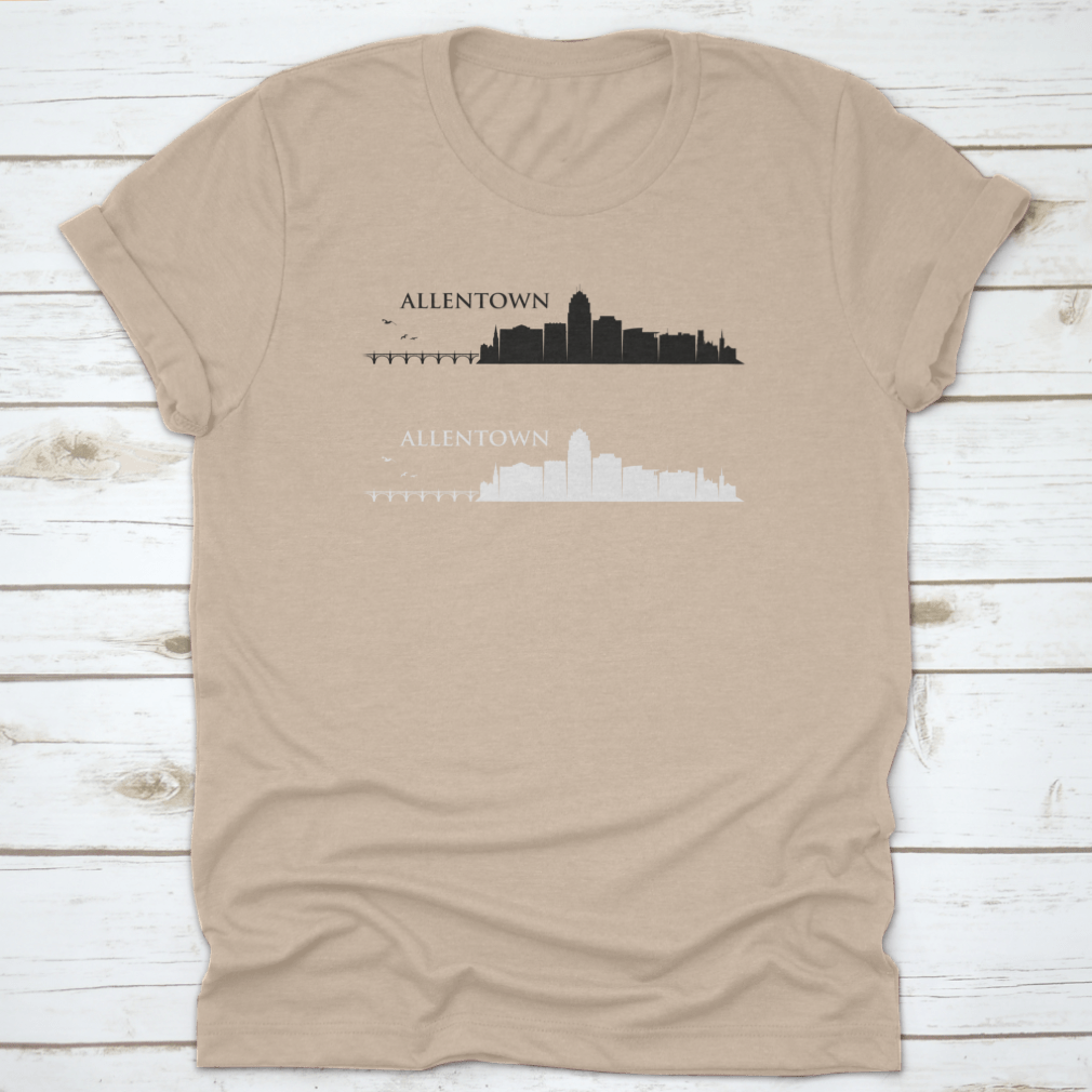Allentown Skyline t-shirt featuring a vibrant skyline design, made from 100% cotton for comfort and style.