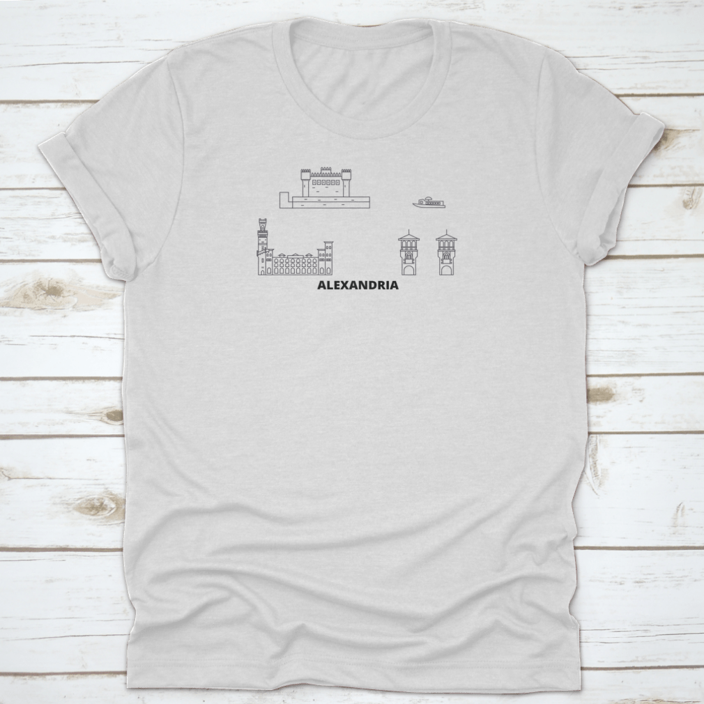 Alexandria Line Travel Skyline Set showcasing a classic fit and midweight fabric, perfect for travel enthusiasts.