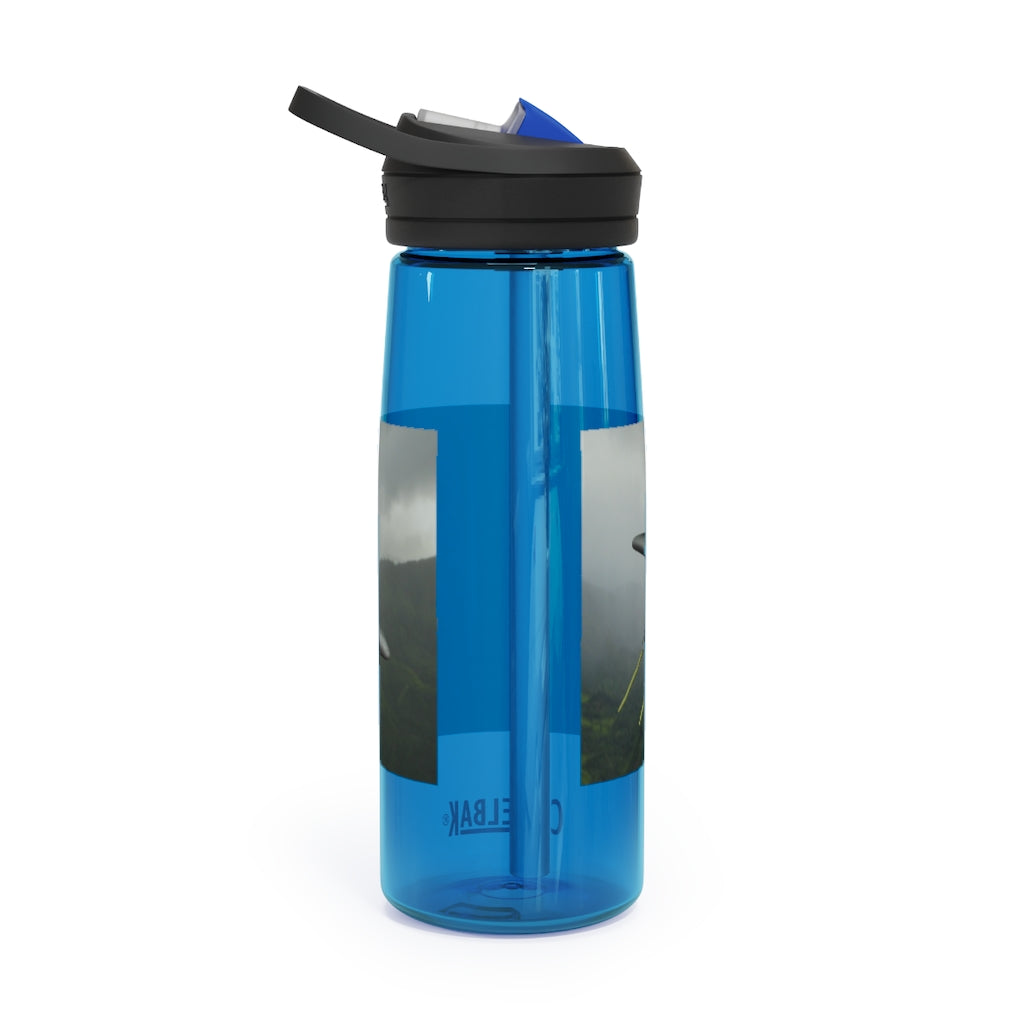 Alpha Creature CamelBak Eddy® Water Bottle in 20oz and 25oz sizes, showcasing its robust design and spill-proof valve.