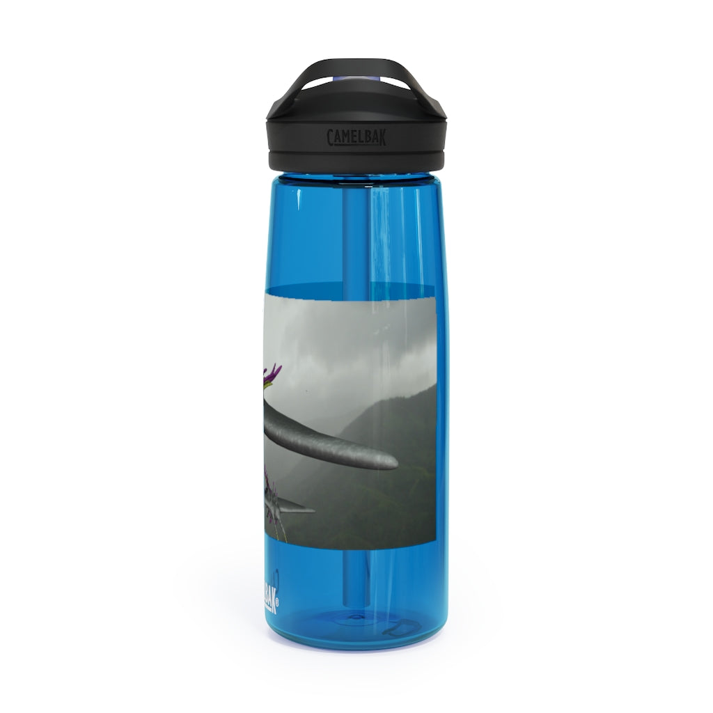 Alpha Creature CamelBak Eddy® Water Bottle in 20oz and 25oz sizes, showcasing its robust design and spill-proof valve.