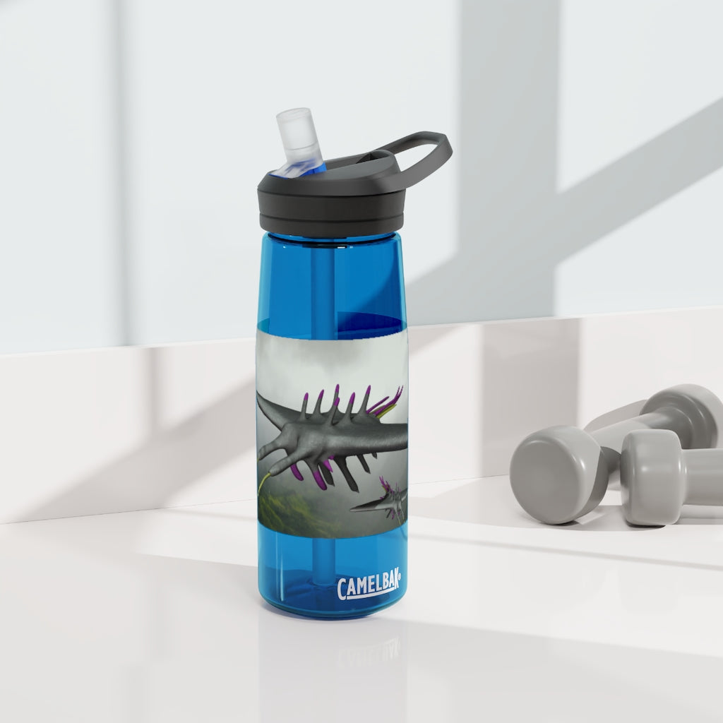 Alpha Creature CamelBak Eddy® Water Bottle in 20oz and 25oz sizes, showcasing its robust design and spill-proof valve.