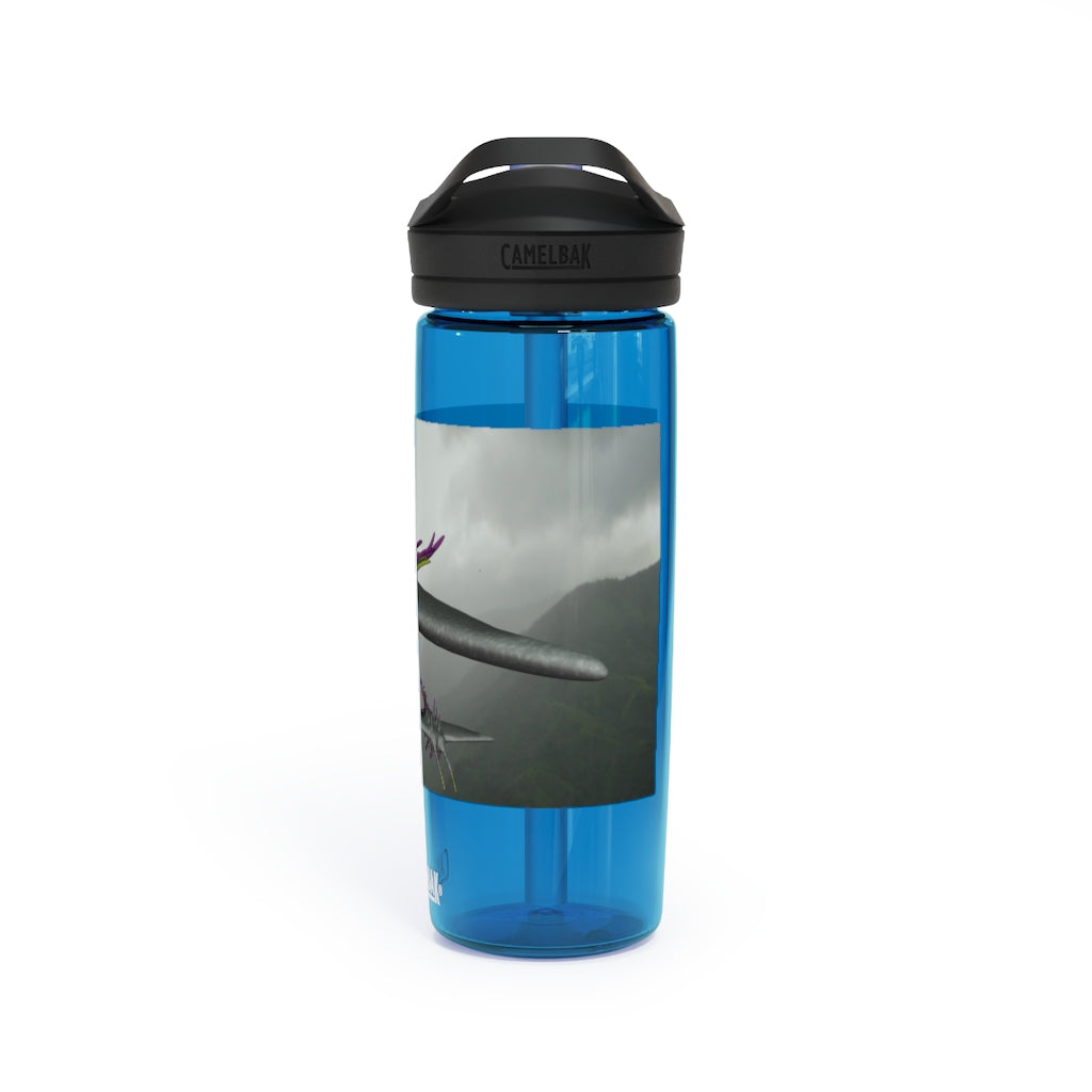 Alpha Creature CamelBak Eddy® Water Bottle in 20oz and 25oz sizes, showcasing its robust design and spill-proof valve.