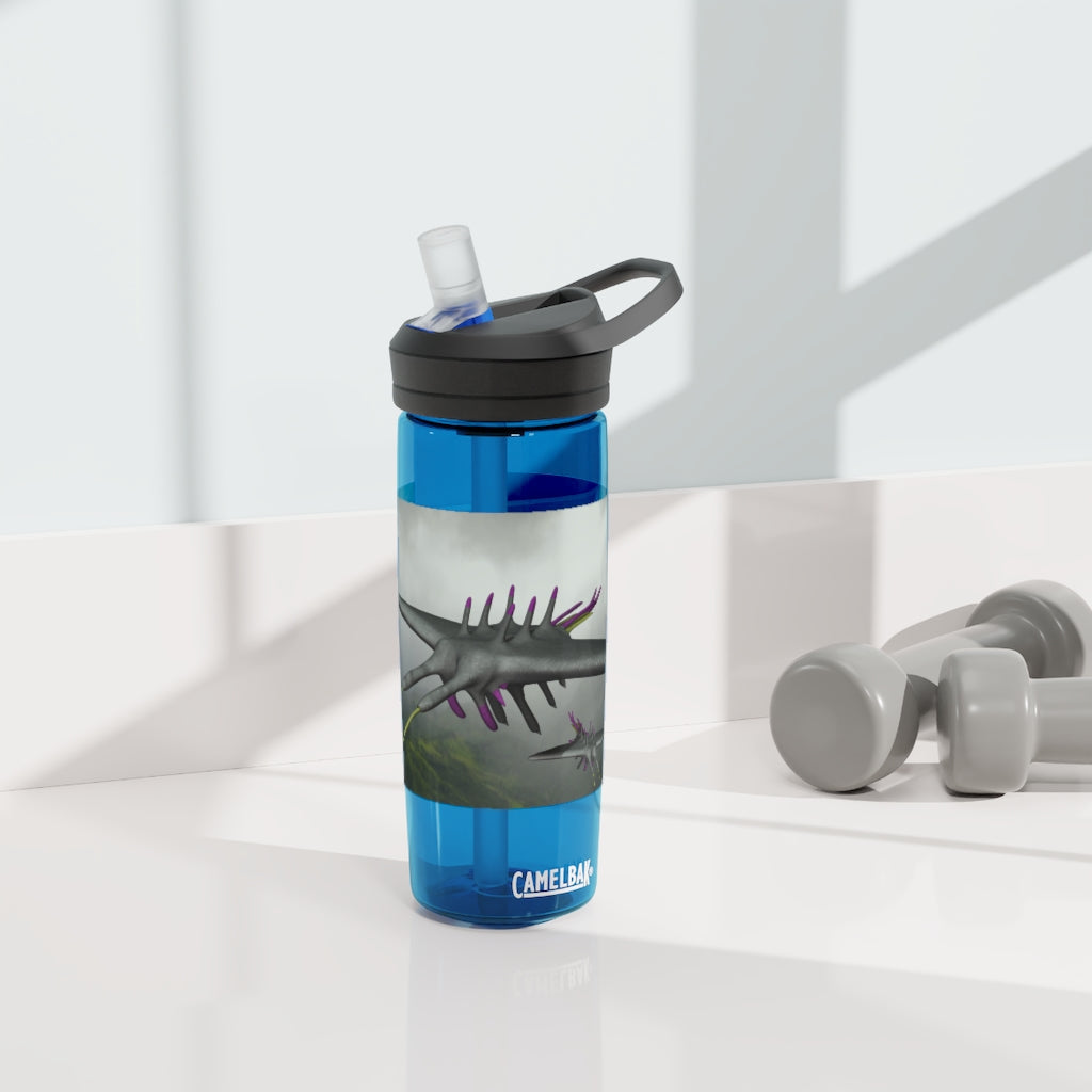 Alpha Creature CamelBak Eddy® Water Bottle in 20oz and 25oz sizes, showcasing its robust design and spill-proof valve.